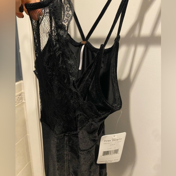 FREE PEOPLE Black Velvet Lace Top (NWT) - Picture 5 of 6